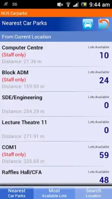 NUS Carparks android App screenshot 3